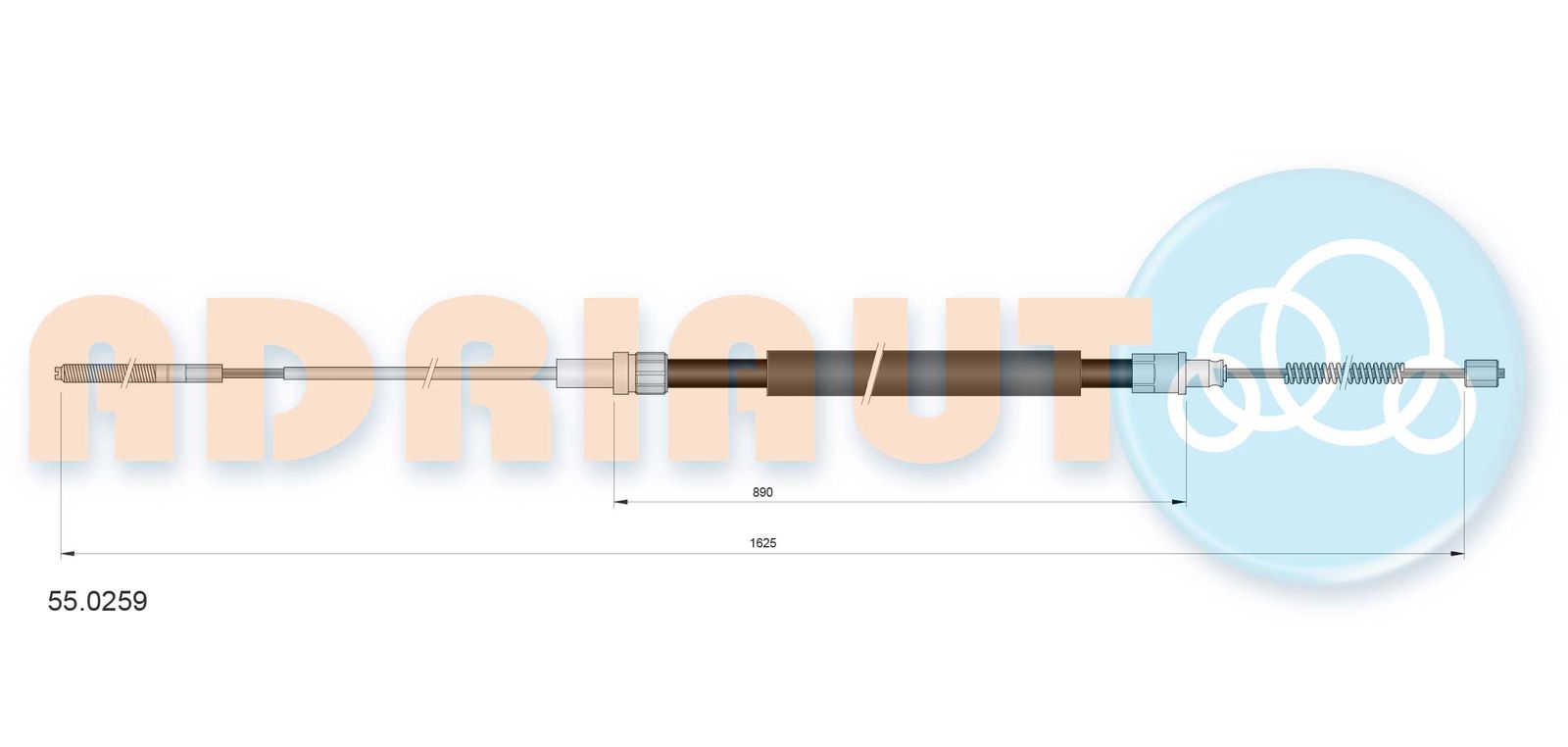 Cablu, frana de parcare ADRIAUTO 55.0259