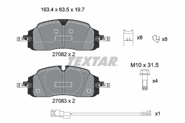 set placute frana,frana disc TEXTAR 2708201