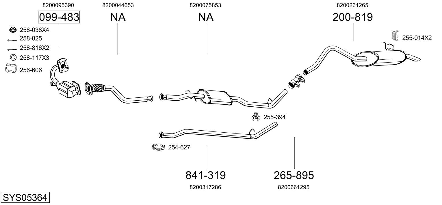 Układ wydechowy BOSAL SYS05364