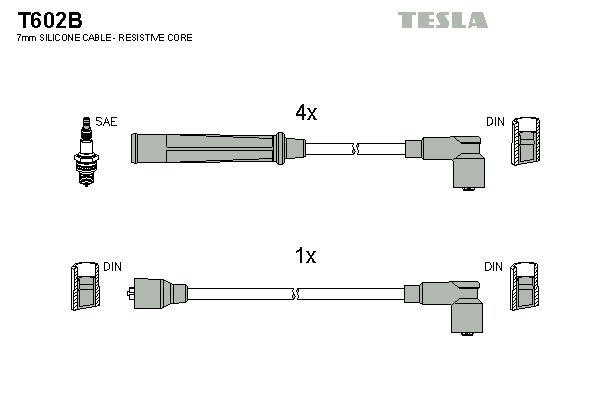 Sada kabelů pro zapalování TESLA T602B