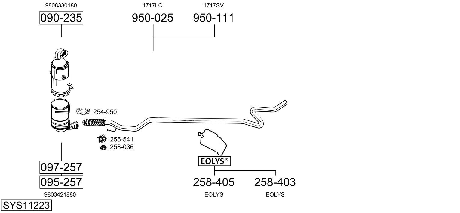 Układ wydechowy BOSAL SYS11223