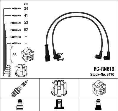 Sada kabelů pro zapalování NGK RC-RN619