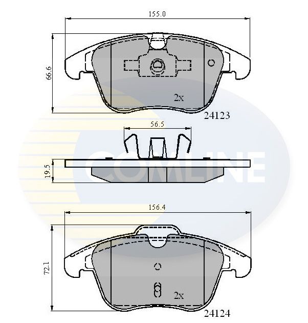 Zestaw klocków hamulcowych, hamulce tarczowe COMLINE CBP01591