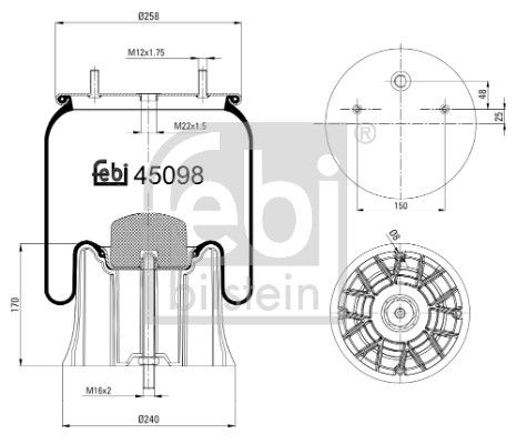 Burduf, suspensie pneumatica FEBI BILSTEIN 45098