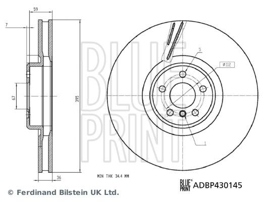 Tarcza hamulcowa BLUE PRINT ADBP430145
