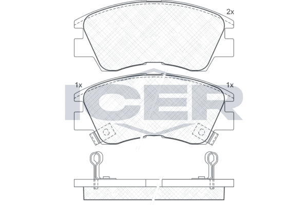 Zestaw klocków hamulcowych, hamulce tarczowe ICER 140701