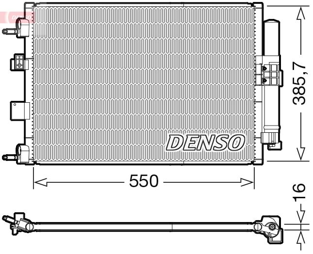 Kondenzátor, klimatizace DENSO DCN10046