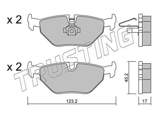 Zestaw klocków hamulcowych, hamulce tarczowe TRUSTING 270.0