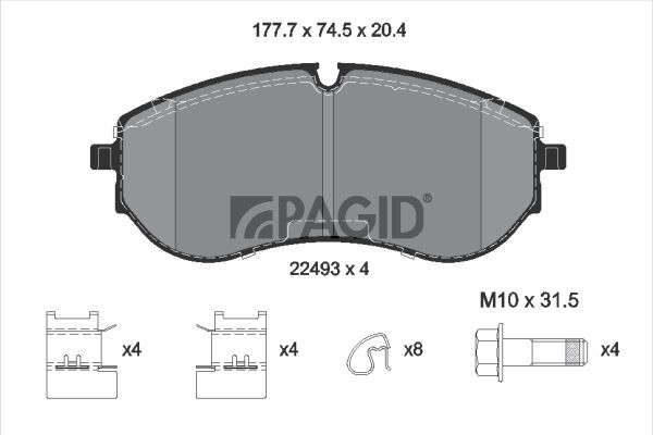 Zestaw klocków hamulcowych, hamulce tarczowe PAGID T2835N