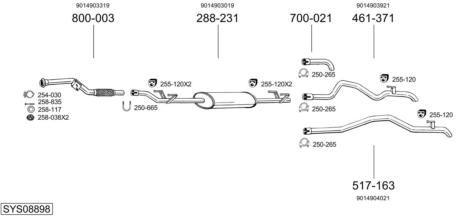 Układ wydechowy BOSAL SYS08898