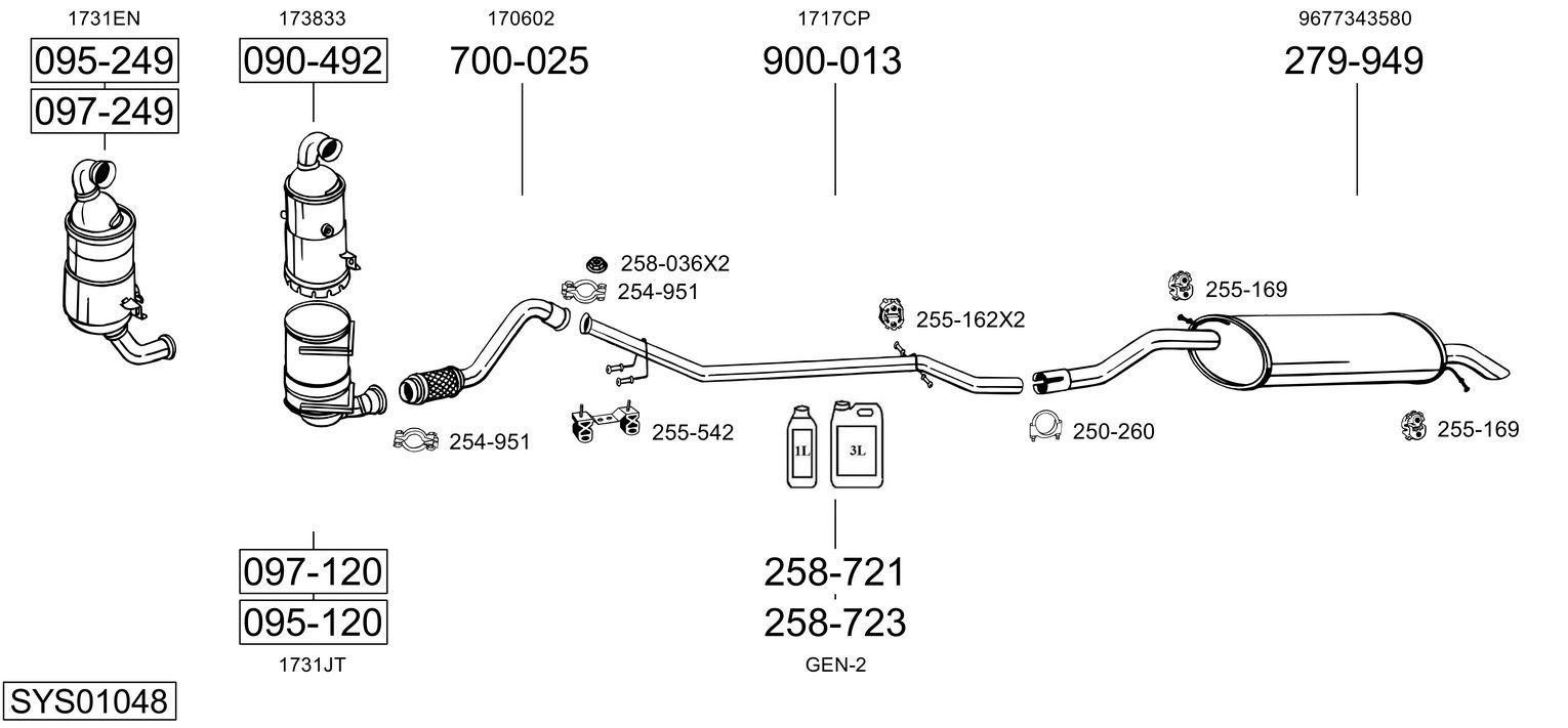 Układ wydechowy BOSAL SYS01048