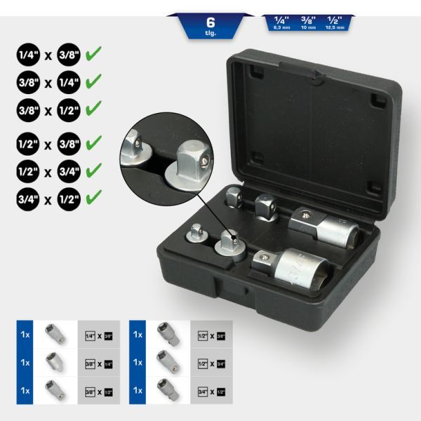 Set adaptoare marire/reducere, clichet BRILLIANT TOOLS BT024006