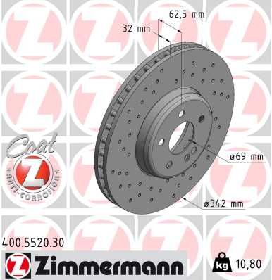 Brzdový kotúč ZIMMERMANN 400.5520.30