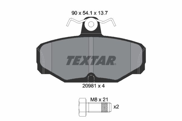 Sada brzdových platničiek kotúčovej brzdy TEXTAR 2098101