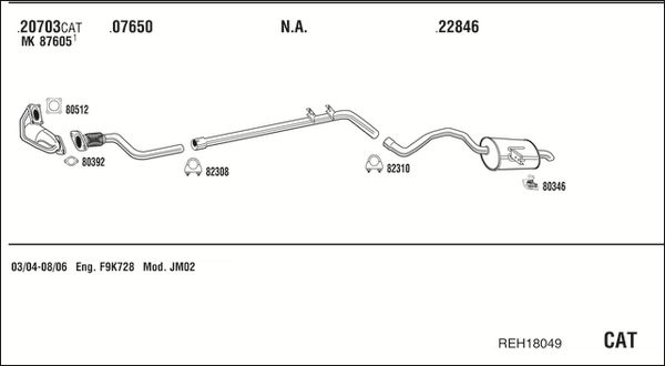 Układ wydechowy WALKER REH18049