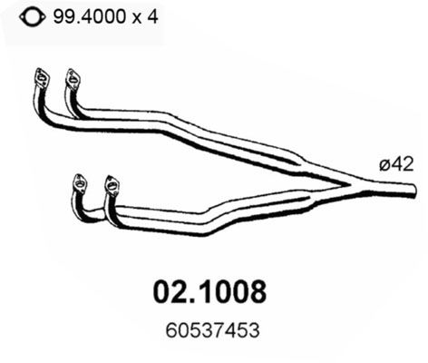 Rura wydechowa ASSO 02.1008