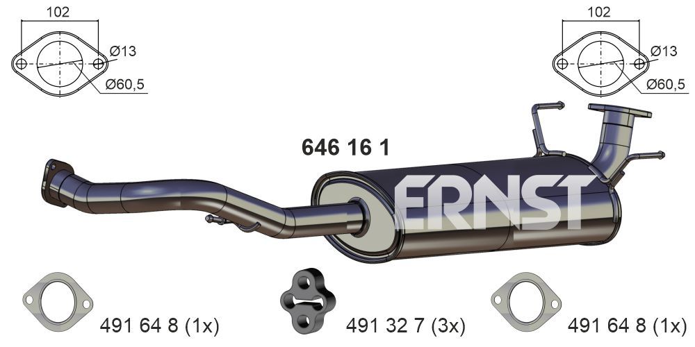 Tłumik środkowy ERNST 646161