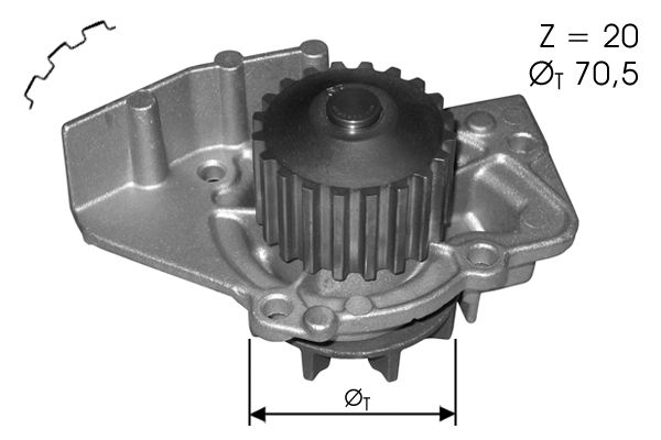 Pompe à eau, refroidissement du moteur