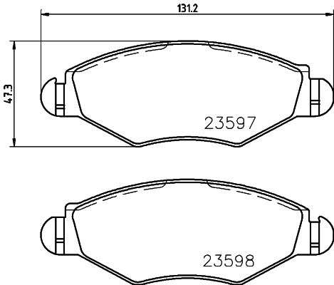 Sada brzdových platničiek kotúčovej brzdy HELLA PAGID 8DB 355 009-411