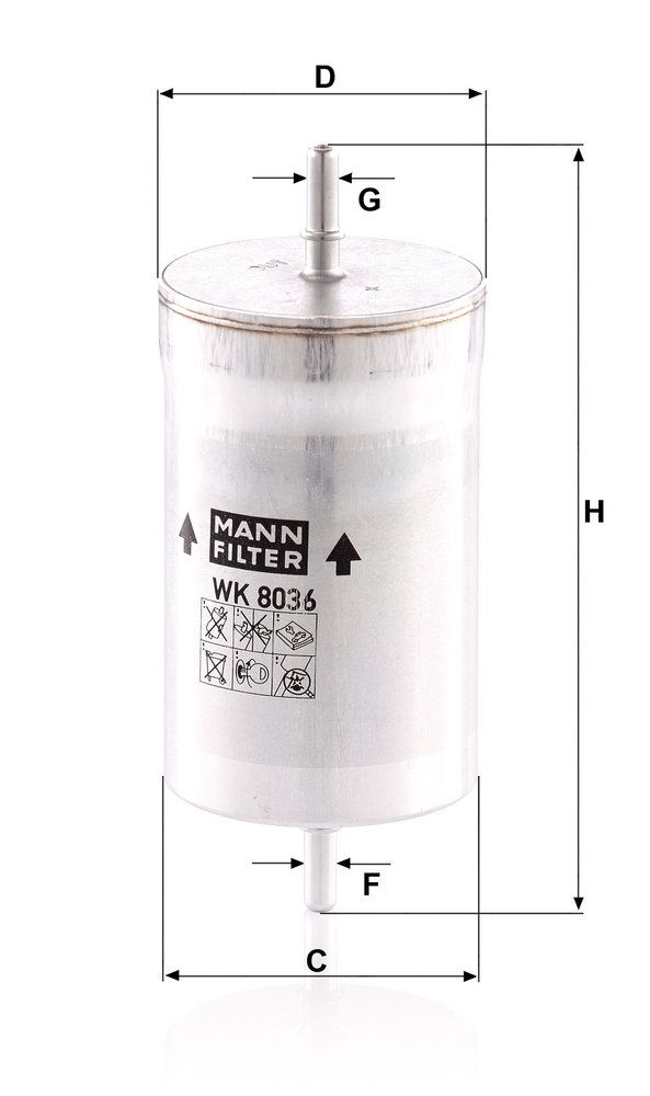 Levně Palivový filtr MANN-FILTER WK 8036