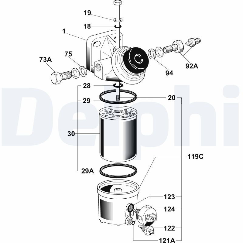 Filtr paliwa DELPHI 6260B646B