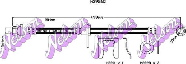 Przewód hamulcowy elastyczny KAWE H3926Q