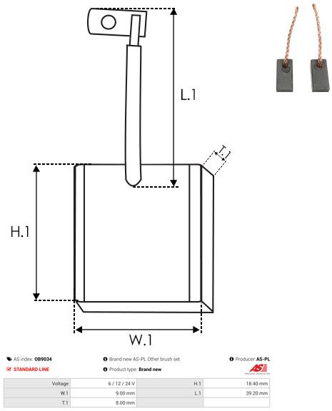 Levně Uhlíkový kartáč, generátor AS-PL OB9034
