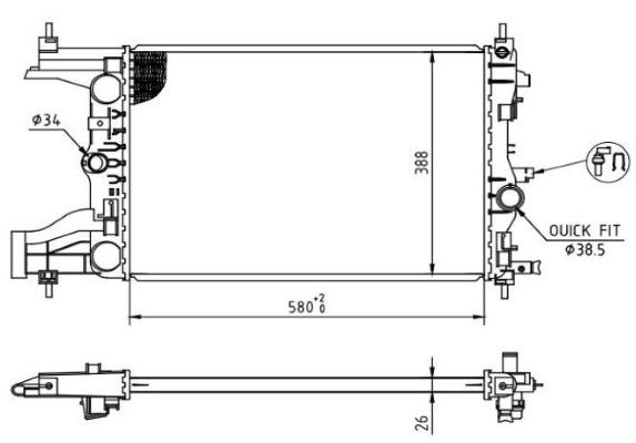 Radiator, racire motor MTR 13054825