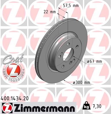 Tarcza hamulcowa ZIMMERMANN 400.1434.20