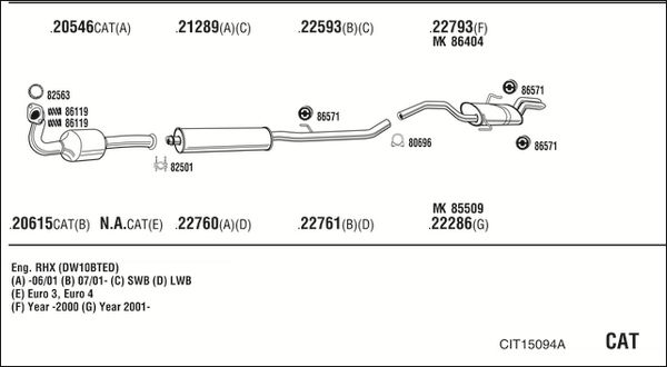 Układ wydechowy WALKER CIT15094A