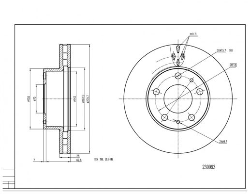 Tarcza hamulcowa HART 230 993