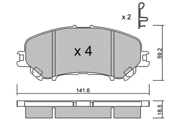 Zestaw klocków hamulcowych, hamulce tarczowe AISIN BPNI-1022