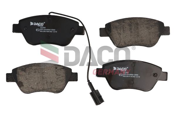 Zestaw klocków hamulcowych, hamulce tarczowe DACO GERMANY 322365