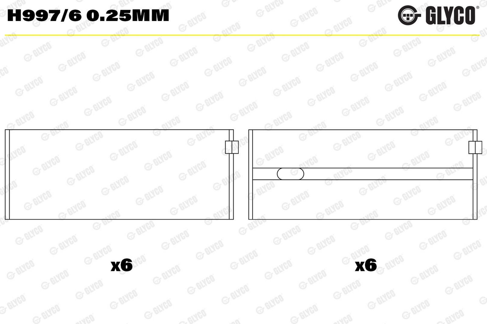Cuzinet arbore cotit GLYCO H997/6 0.25mm