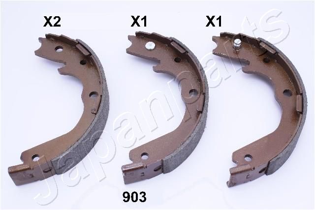 Zestaw szczęk hamulcowych, hamulec postojowy JAPANPARTS GF-903AF