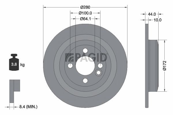 Tarcza hamulcowa PAGID 55340NC