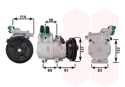 Kompresor, klimatizace VAN WEZEL 8200K199
