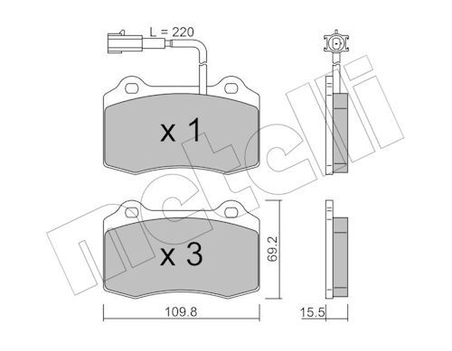 set placute frana,frana disc METELLI 22-0251-7