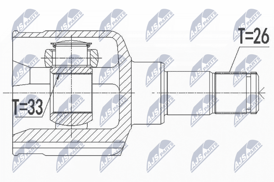 Zestaw przegubu, wał napędowy NTY NPW-FR-110