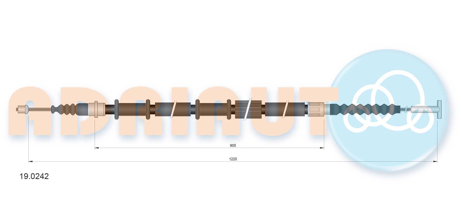 Cablu, frana de parcare ADRIAUTO 19.0242