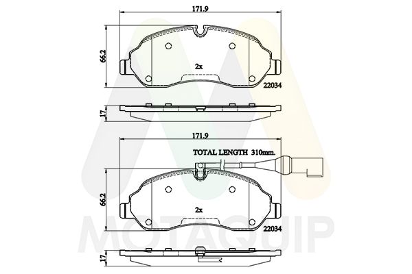 set placute frana,frana disc MOTAQUIP LVXL1791