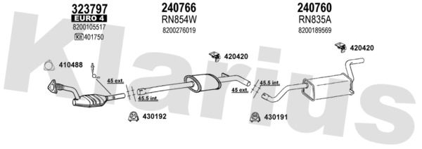 Układ wydechowy KLARIUS 721315E