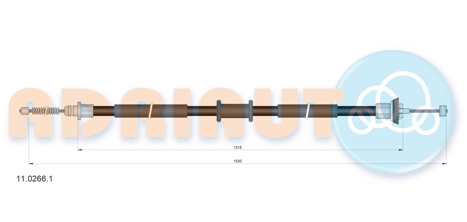 Cablu, frana de parcare ADRIAUTO 11.0266.1