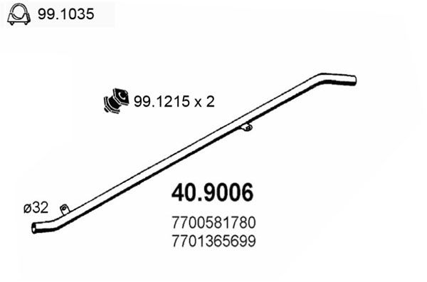 Rura wydechowa ASSO 40.9006