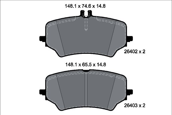 Sada brzdových platničiek kotúčovej brzdy TEXTAR 2640201