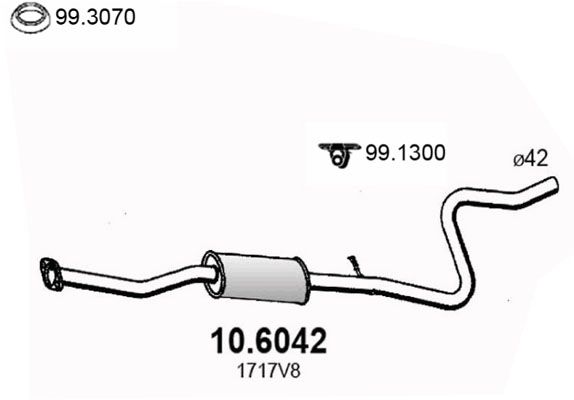 Tłumik środkowy ASSO 10.6042