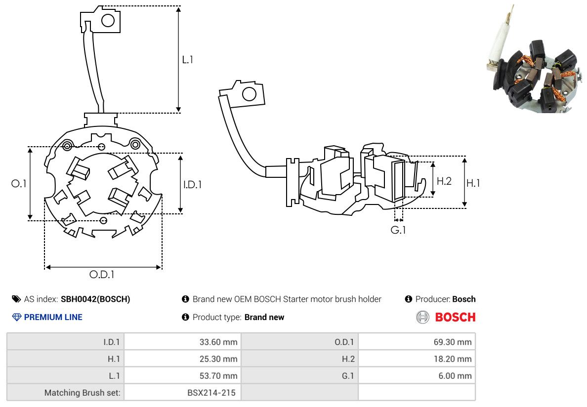 Levně Držák, uhlíkové kartáče AS-PL SBH0042(BOSCH)