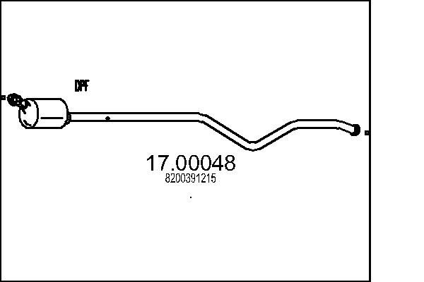 Filtr sadzy / filtr cząstek stałych, układ wydechowy MTS 17.00048