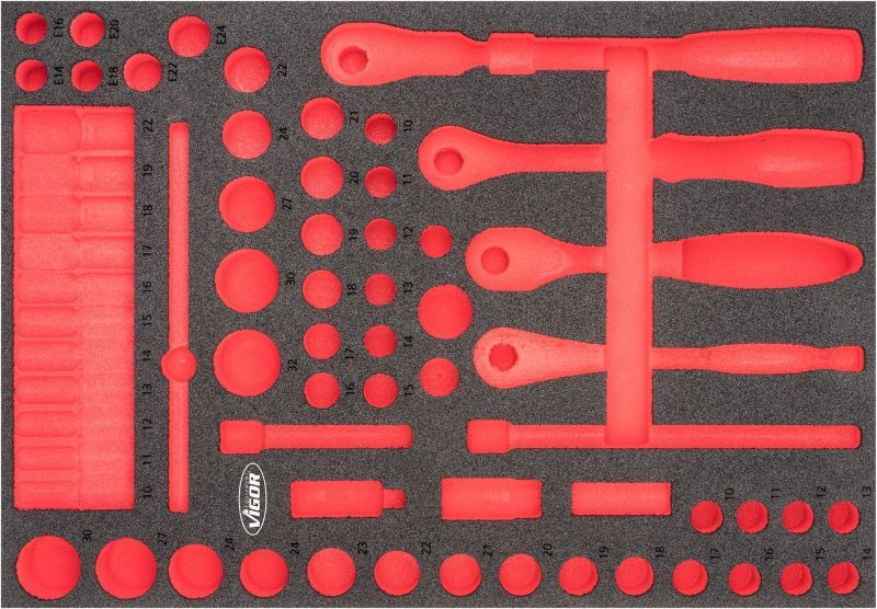 Inserție din material expandat, cutie cu sortimente VIGOR V6822-L