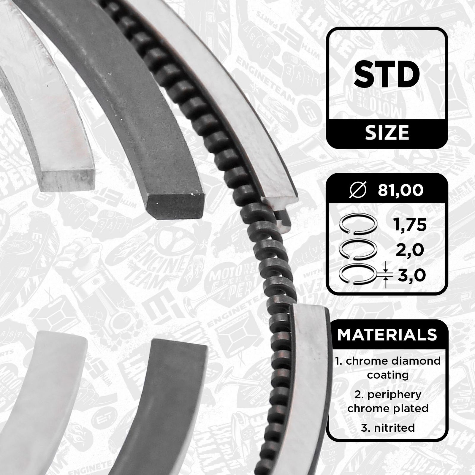 Set segmenti piston ET ENGINETEAM R1009100
